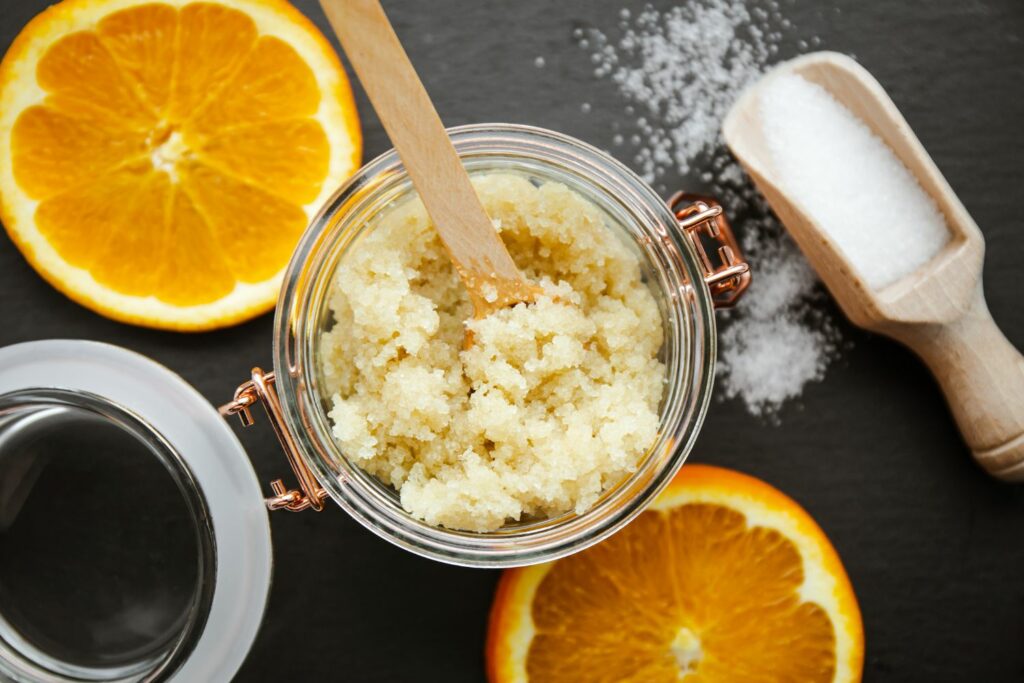 a homemade sugar scrub